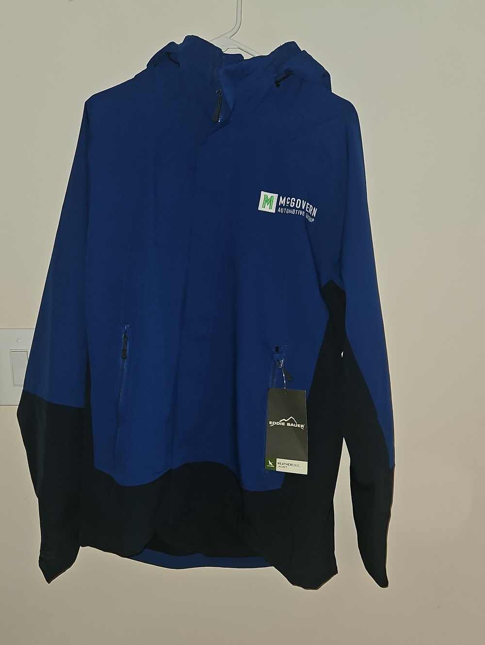 Eddie Bauer Blue and Black Hooded Windbreaker